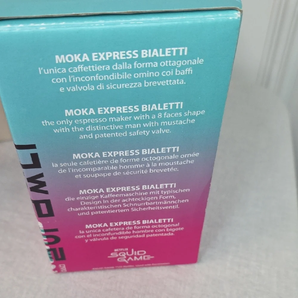 Bialetti Moka Express Squid Game Netflix Special Edition 3-Cup Coffee Maker NEW